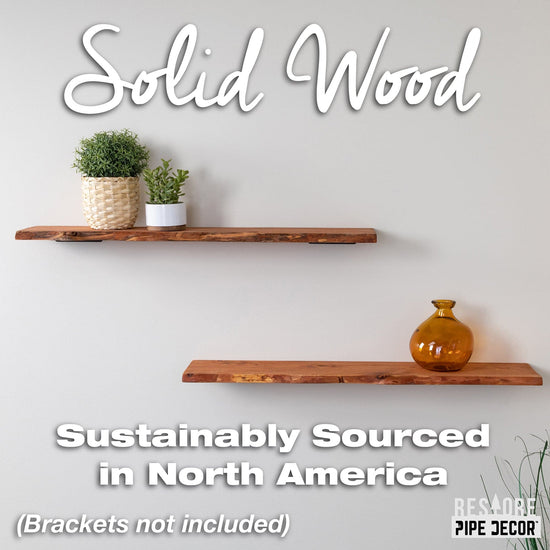 RESTORE Sunset Cedar 36 in. Live Edge Wood Shelf (Wood Only)