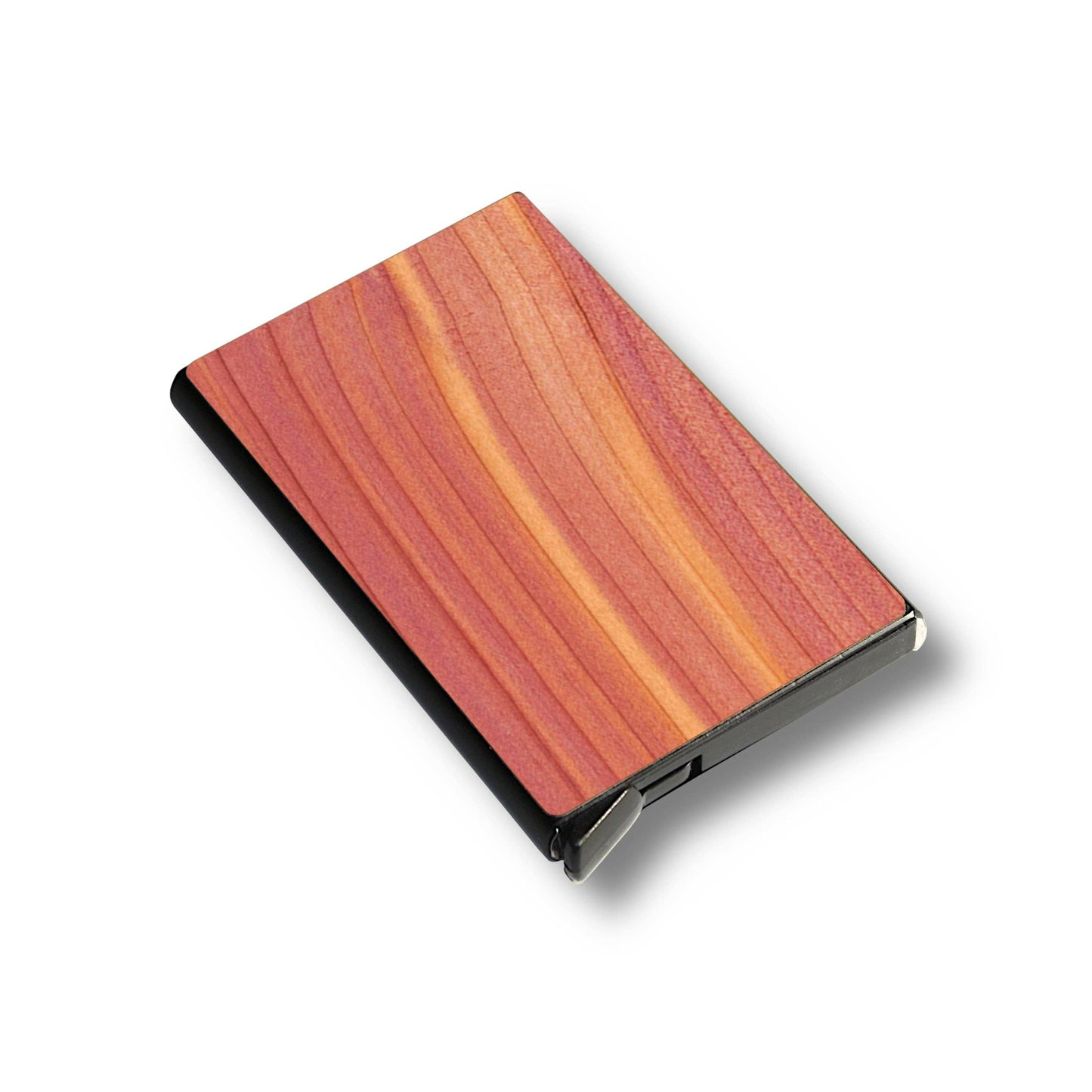 Slim Wooden RFID Blocking Wallet – Minimalist Aluminum Card Holder with Fast Access Switch