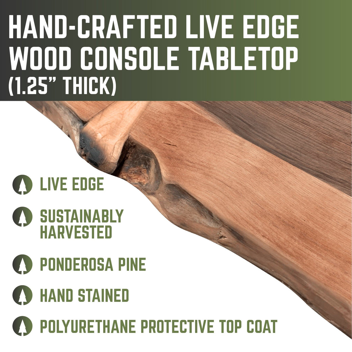 RESTORE Sunset Cedar Solid Live Edge Wood Console Table