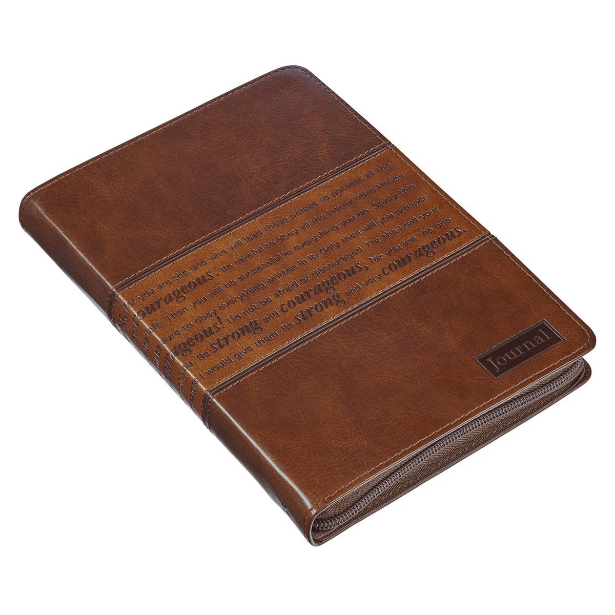 Journal Classic Zip Brown Two-tone Strong & Courageous