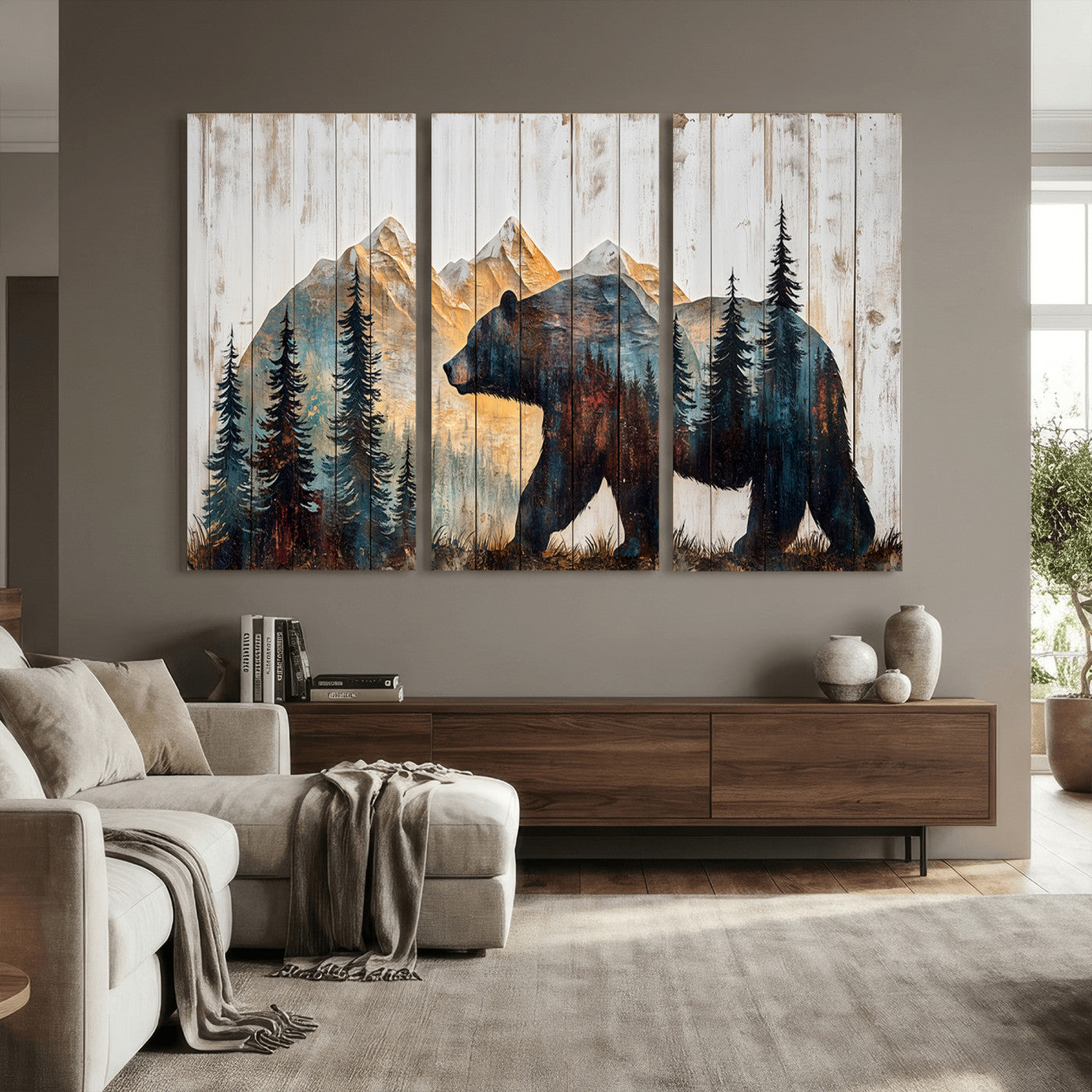 Rustic Bear Wall Art - Grizzly 399 Bear Wall Art - Mountain