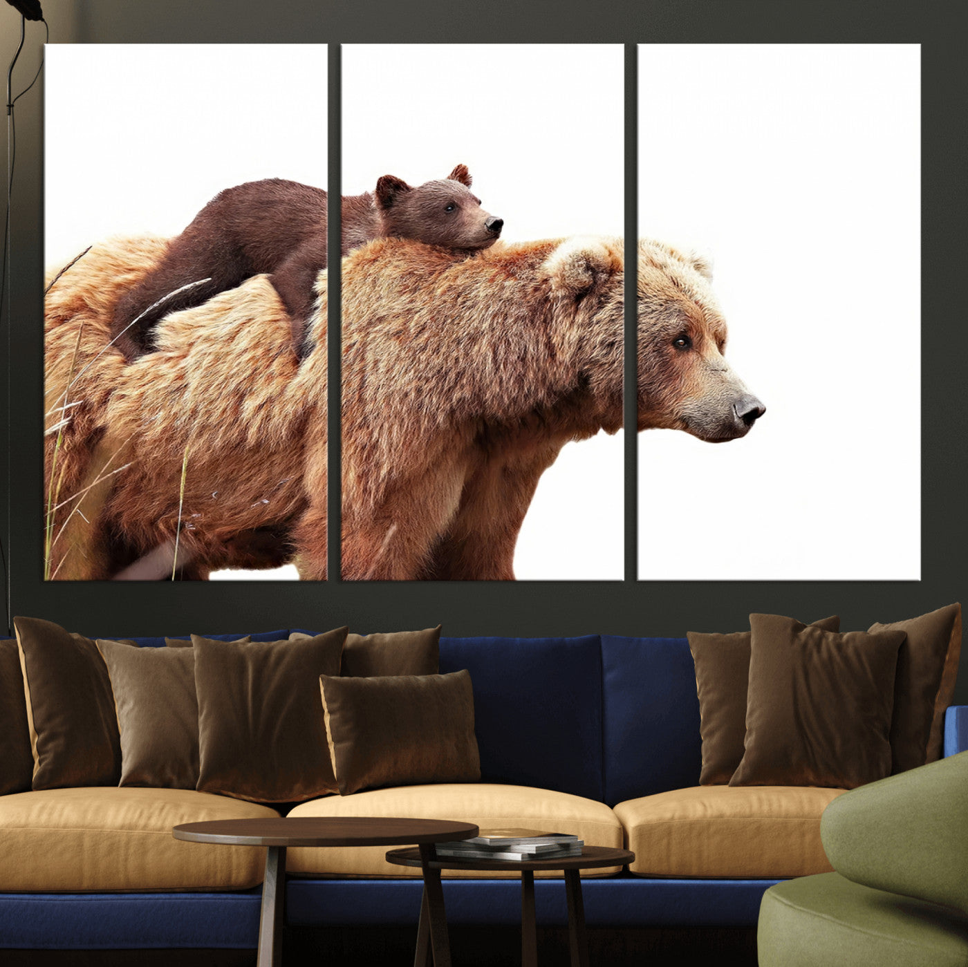 Mother and Baby Bear Canvas Wall Art - Adorable Wildlife