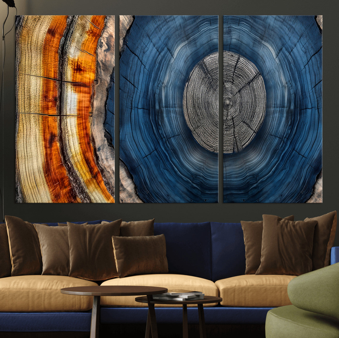 Abstract Tree Rings Wall Art Canvas Print – Modern Wood