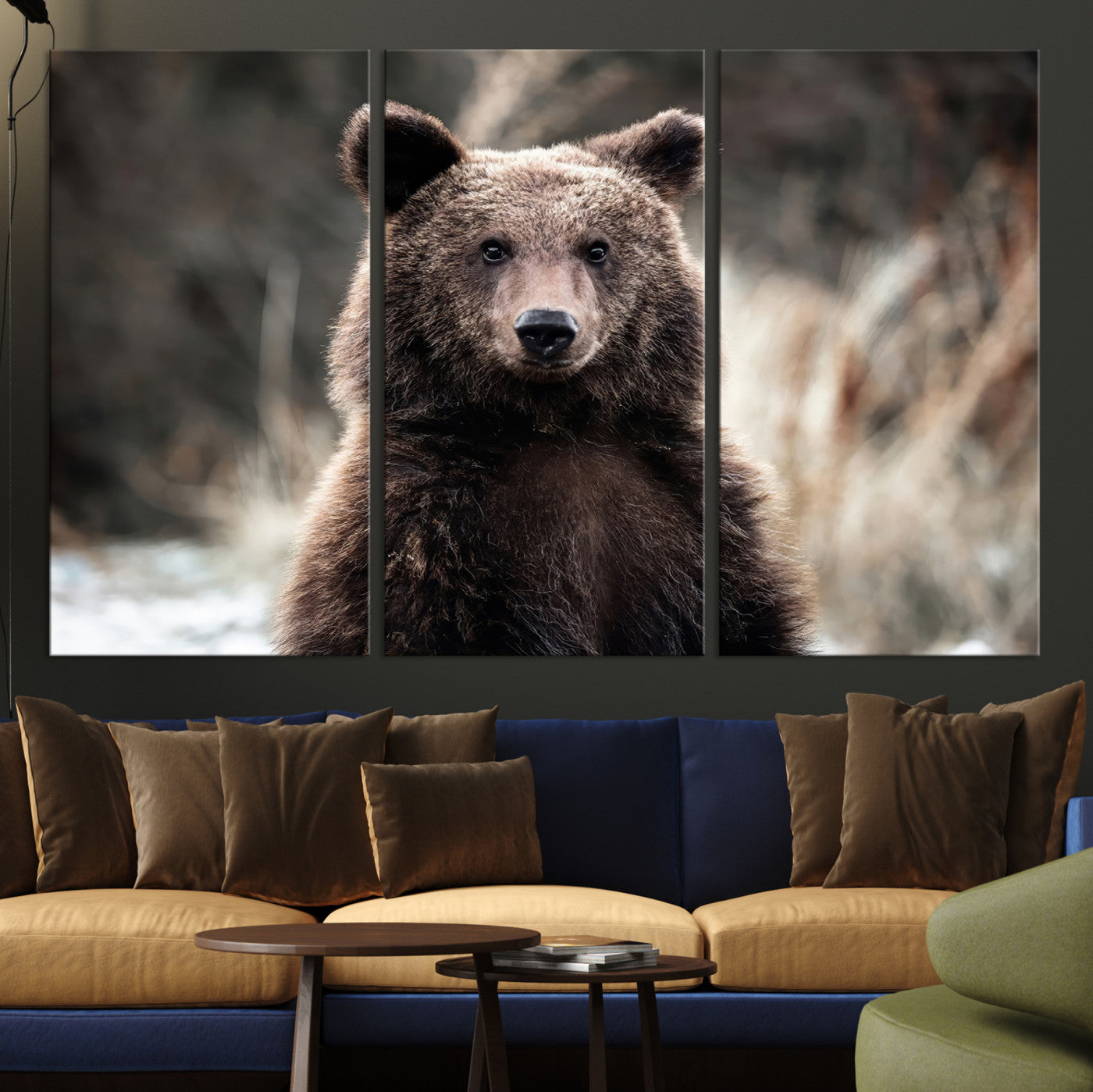Brown Bear Wall Art Canvas Print – Framed Majestic Woodland