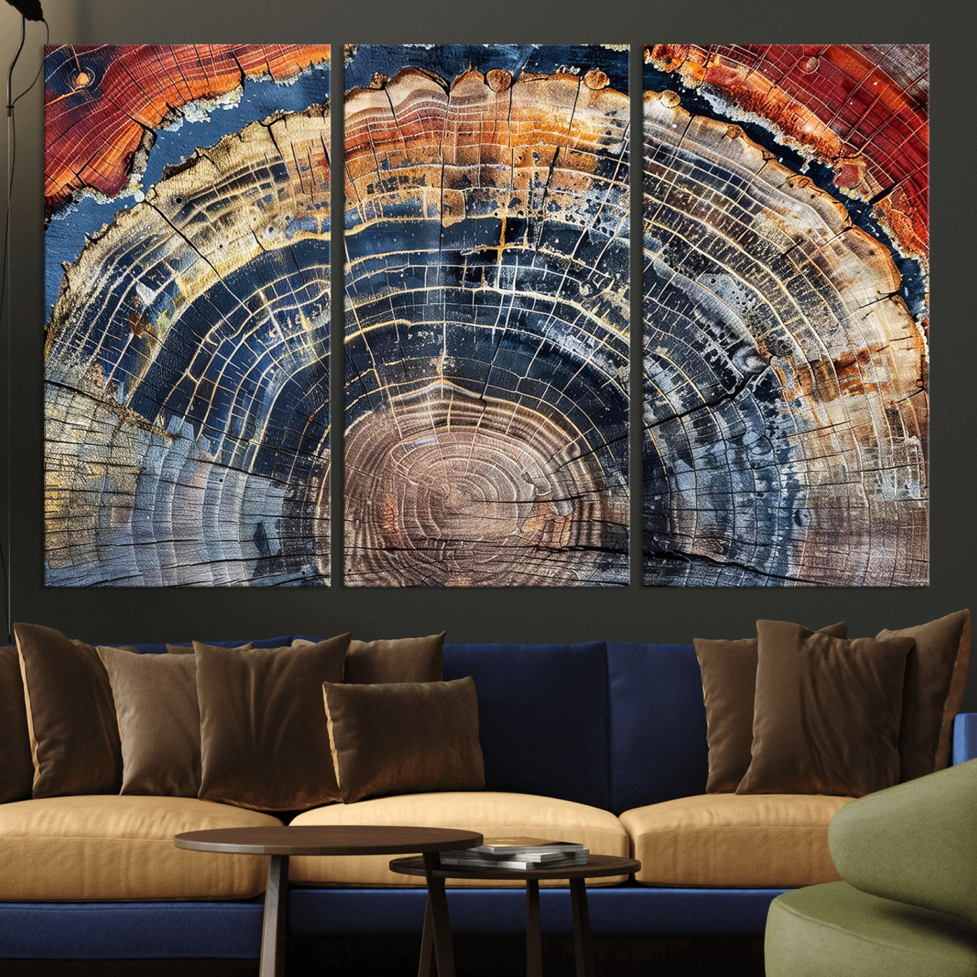 Tree Rings Wall Art Canvas Print – Framed Petrified Wood