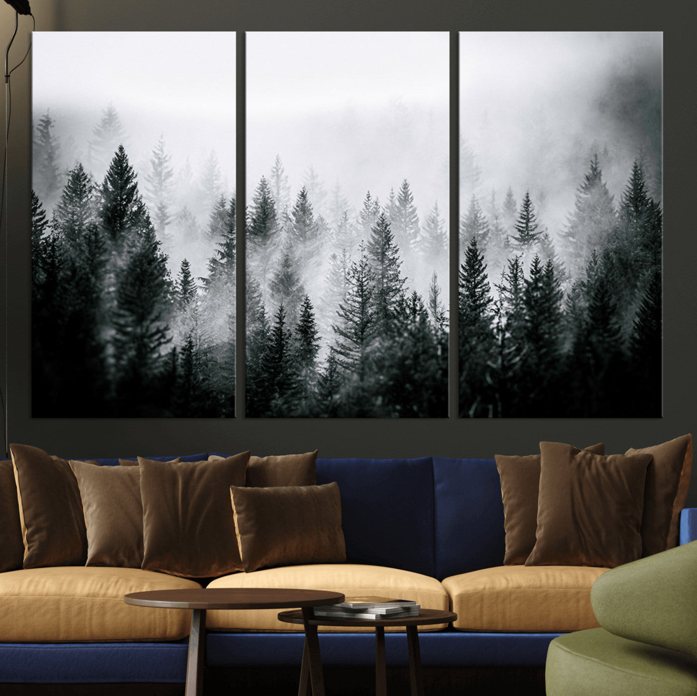Foggy Forest Wall Art Canvas Print – Mountain Woodland