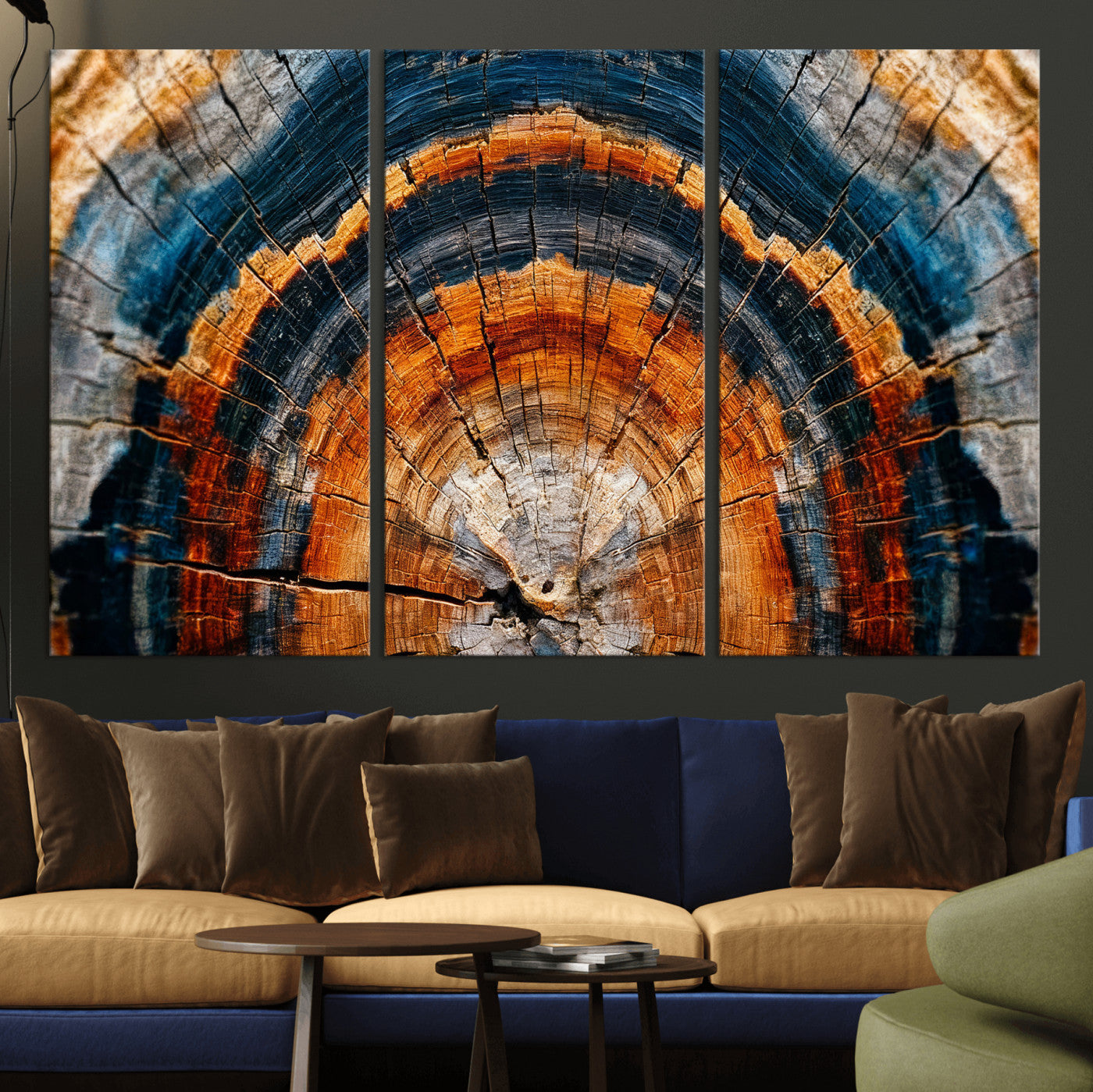 Abstract Wood Grain Canvas Print, Tree Ring Pattern Wall