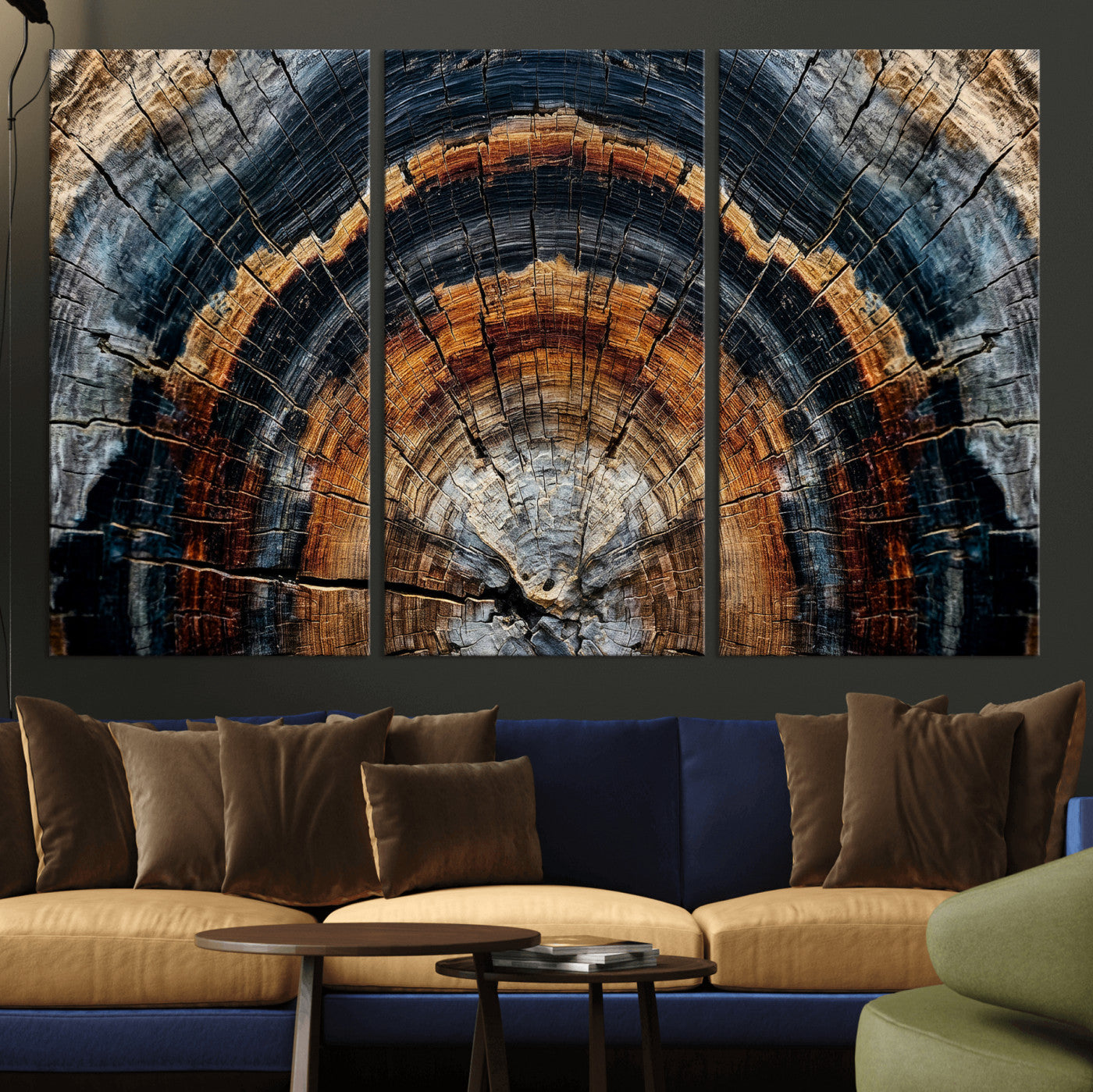 Abstract Wood Grain Canvas Print, Tree Ring Pattern Wall