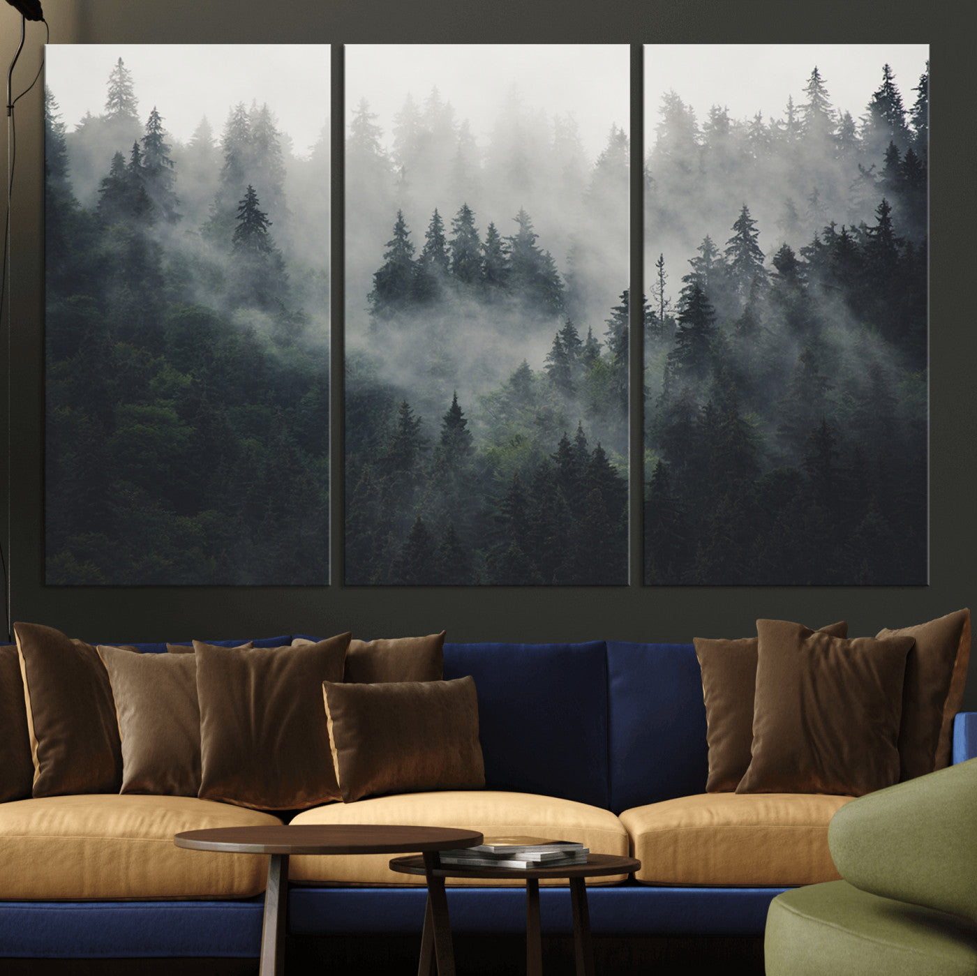 Nature Wall Decor - Serene Triptych Nature Print – Woodland