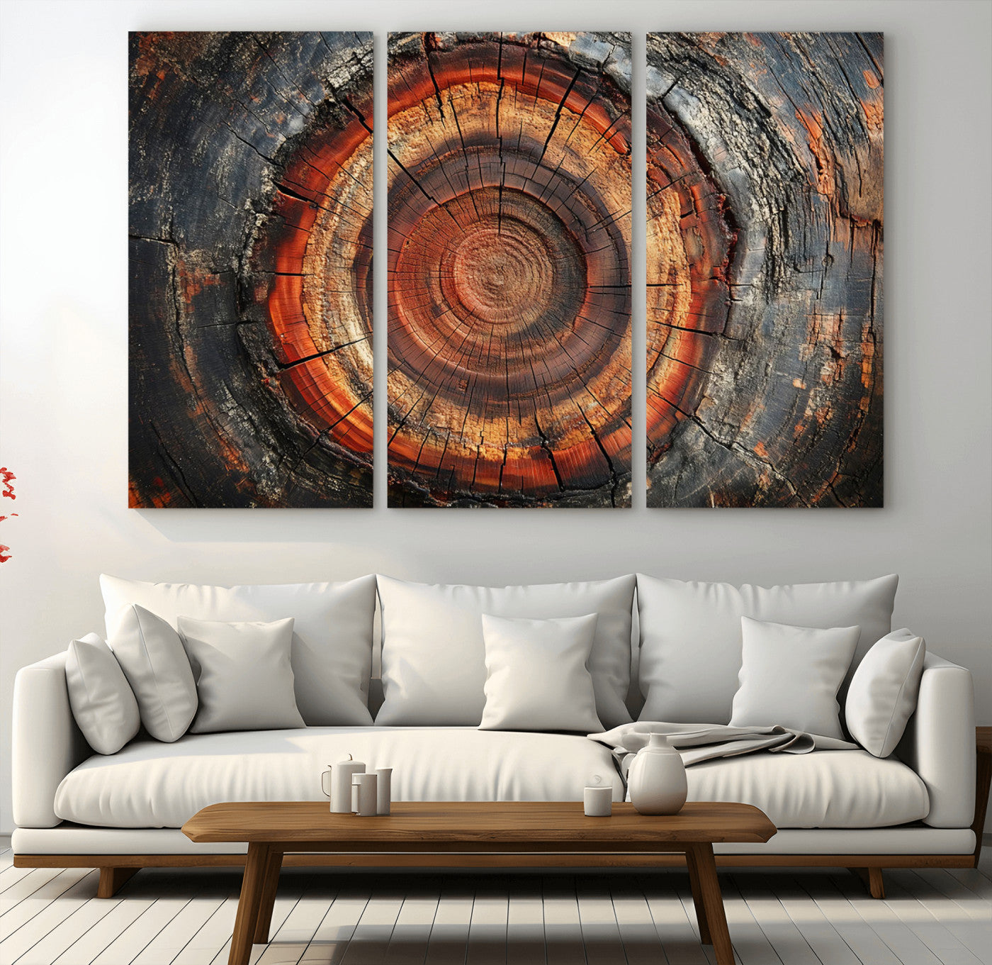 Wood Grain Canvas Wall Art - Framed Abstract Tree Ring