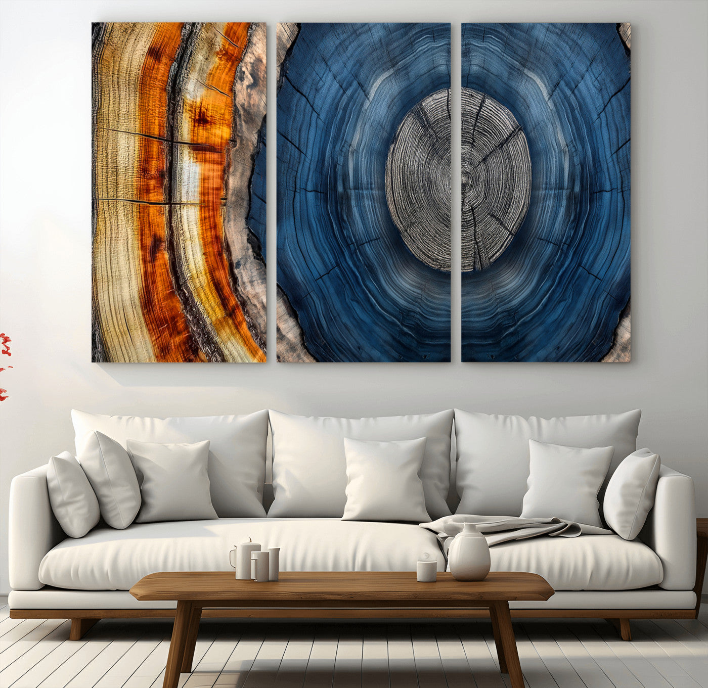 Abstract Tree Rings Wall Art Canvas Print – Modern Wood
