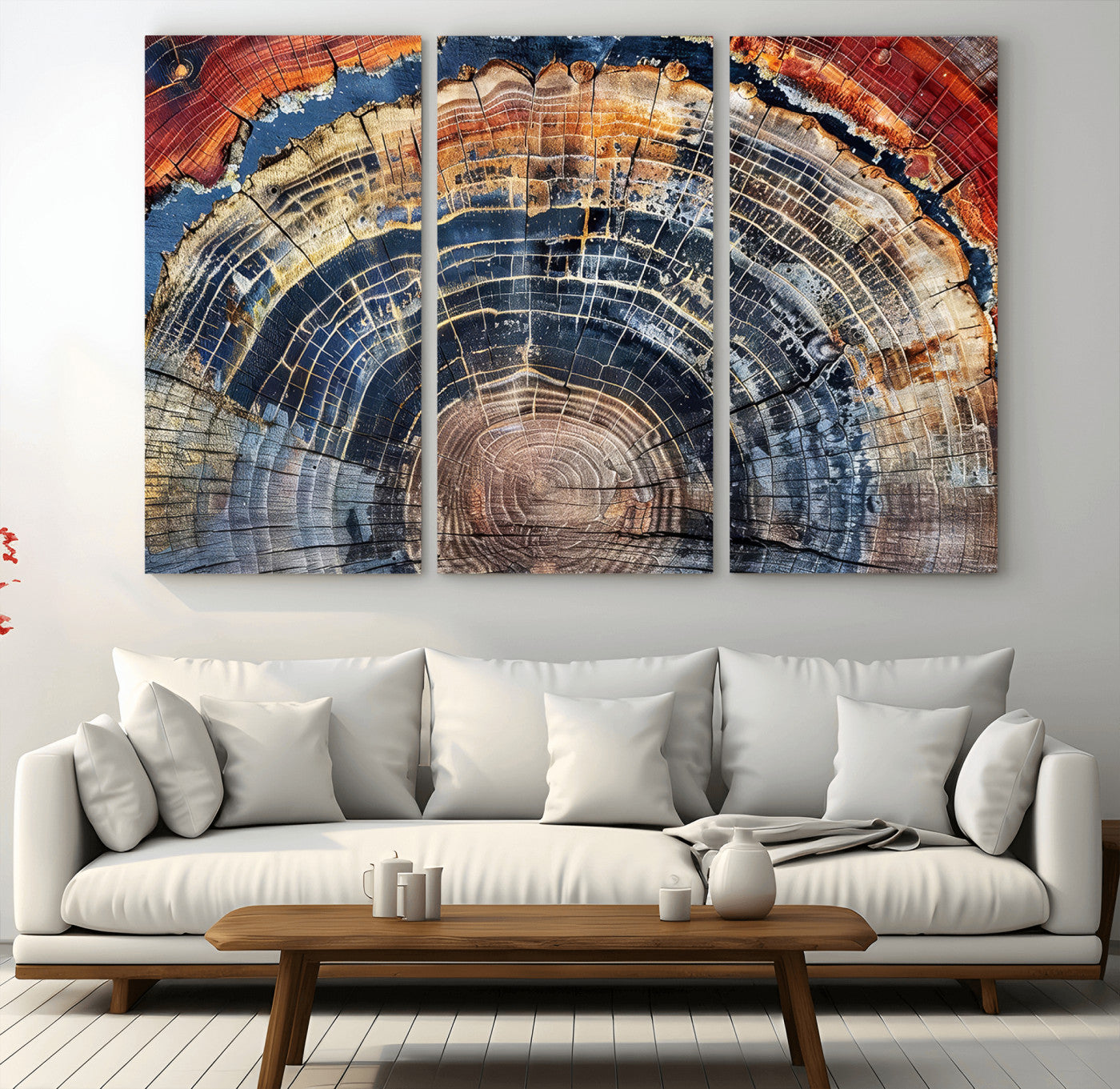 Tree Rings Wall Art Canvas Print – Framed Petrified Wood