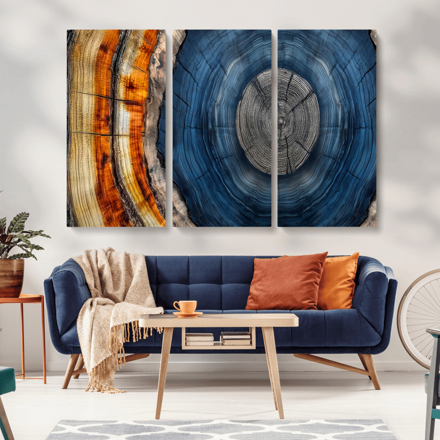 Abstract Tree Rings Wall Art Canvas Print – Modern Wood