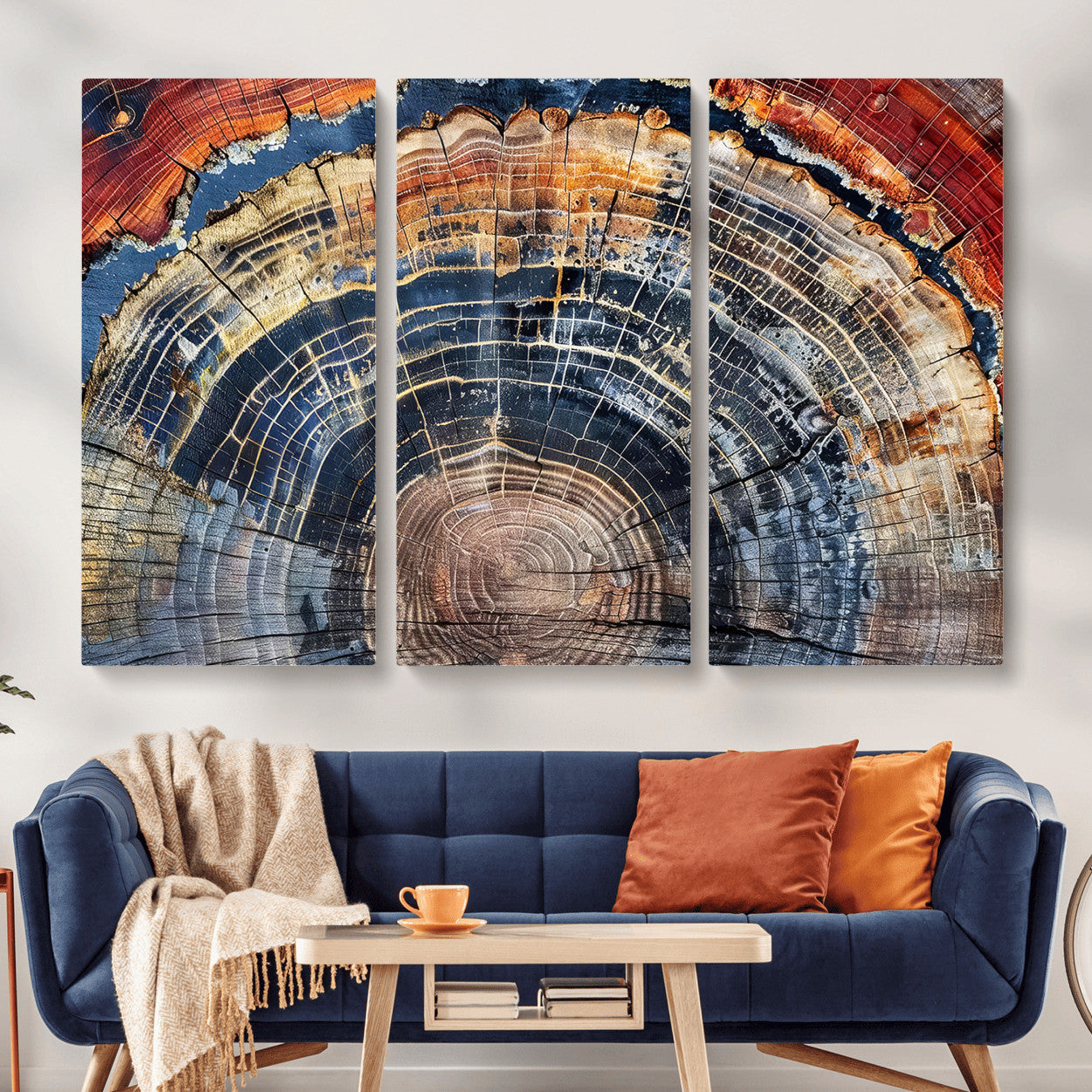 Tree Rings Wall Art Canvas Print – Framed Wood Art Picture