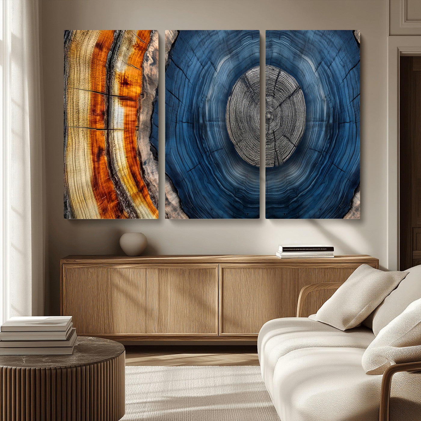 Abstract Tree Rings Wall Art Canvas Print – Modern Wood