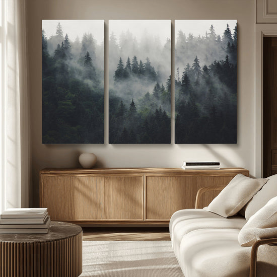 Nature Wall Decor - Serene Triptych Nature Print – Woodland