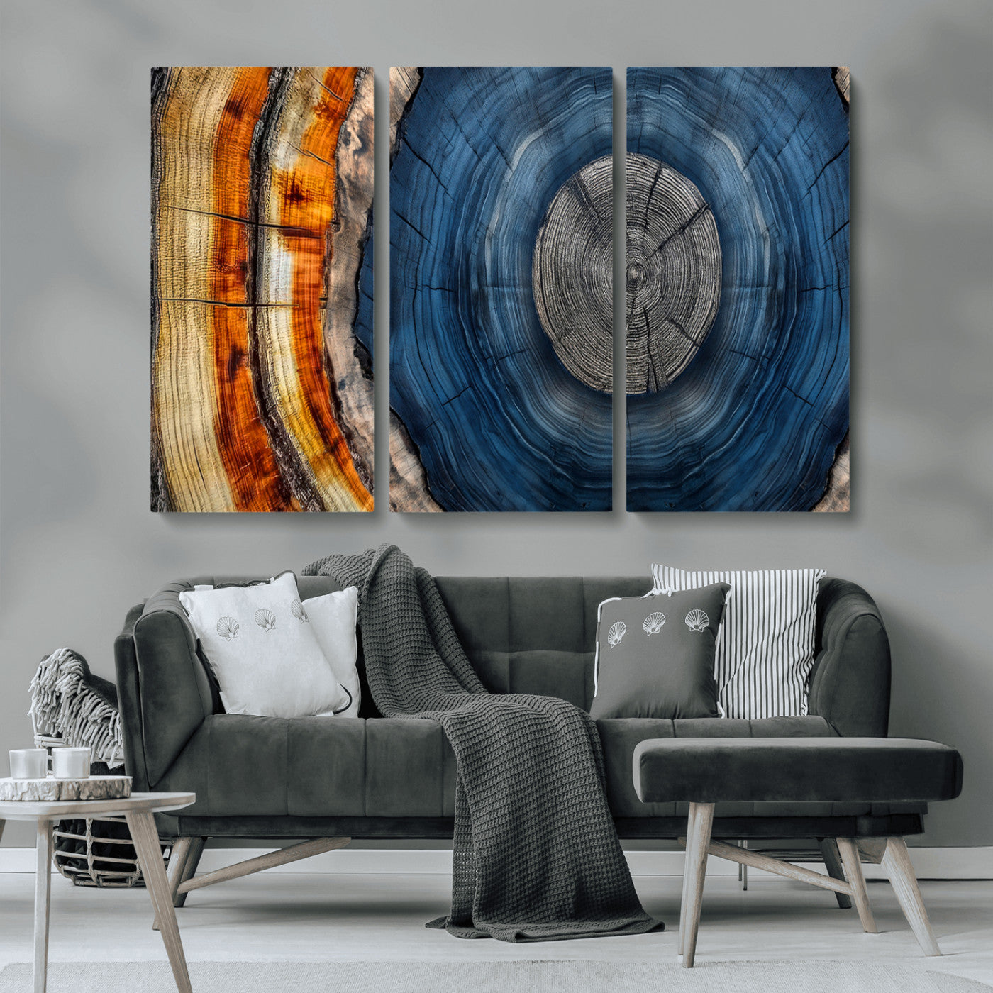 Abstract Tree Rings Wall Art Canvas Print – Modern Wood