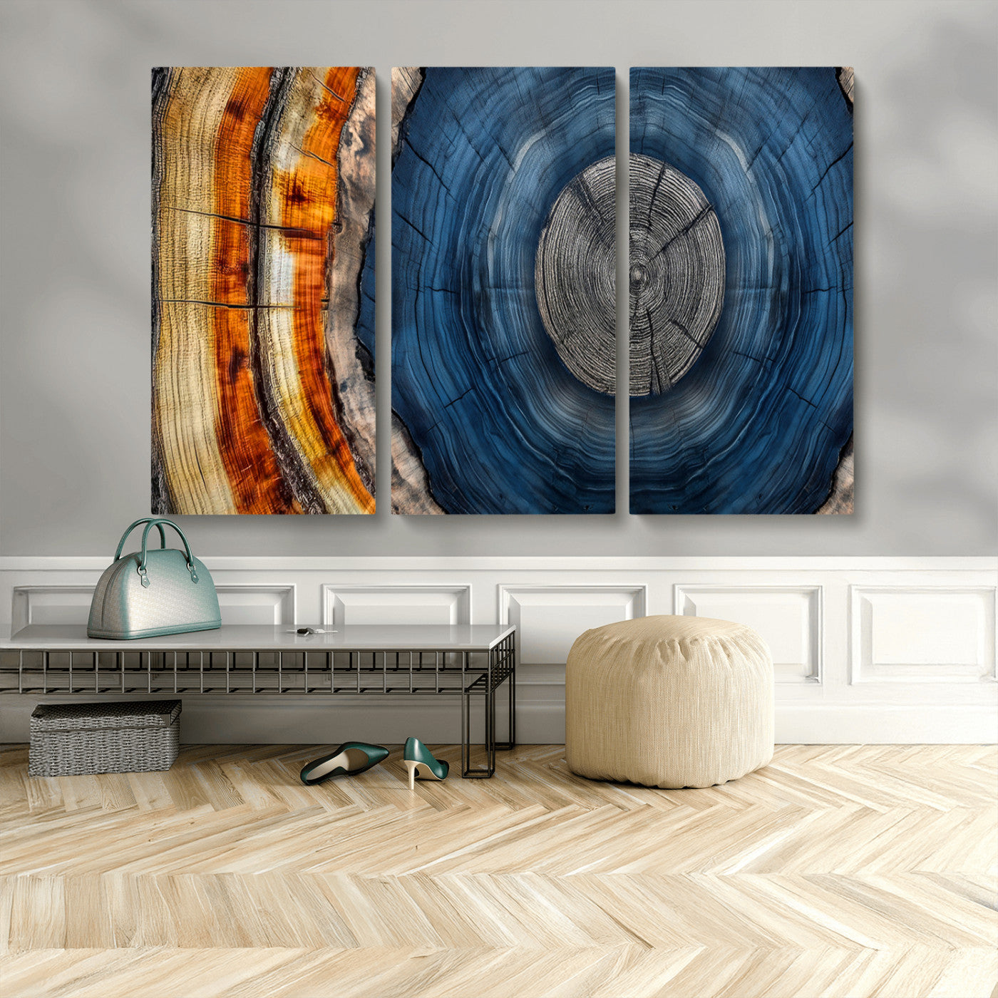 Abstract Tree Rings Wall Art Canvas Print – Modern Wood