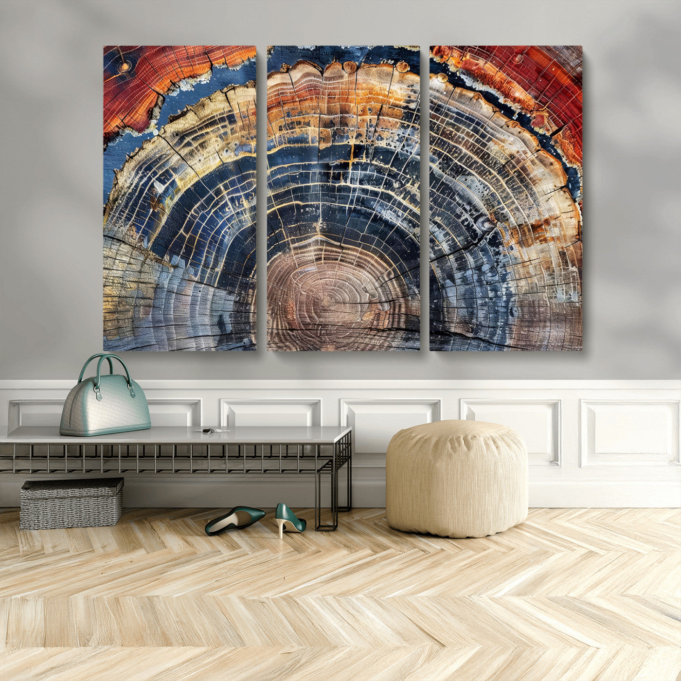 Tree Rings Wall Art Canvas Print – Framed Wood Art Picture