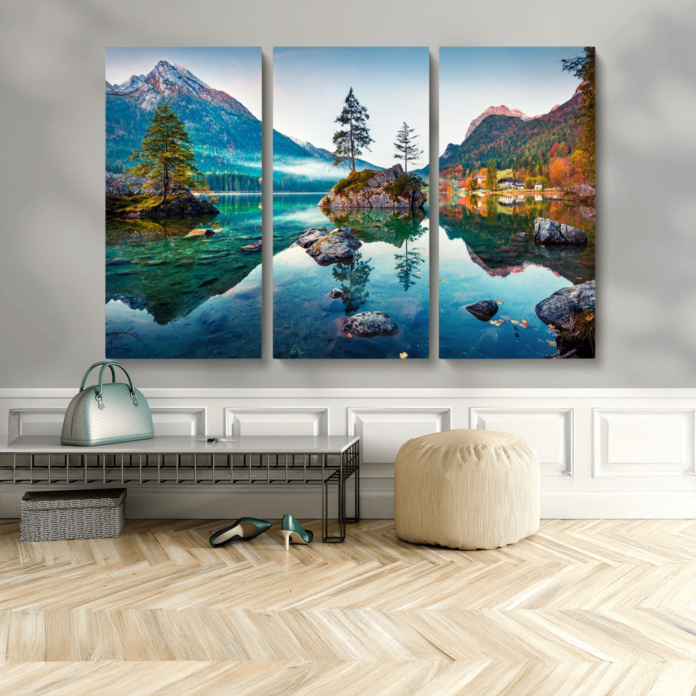 Crystal Clear Lake Wall Art | Mountains Wall Art Canvas | 3