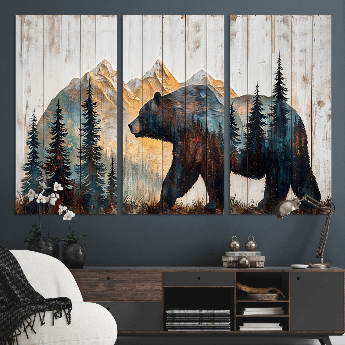 Rustic Bear Wall Art - Grizzly 399 Bear Wall Art - Mountain