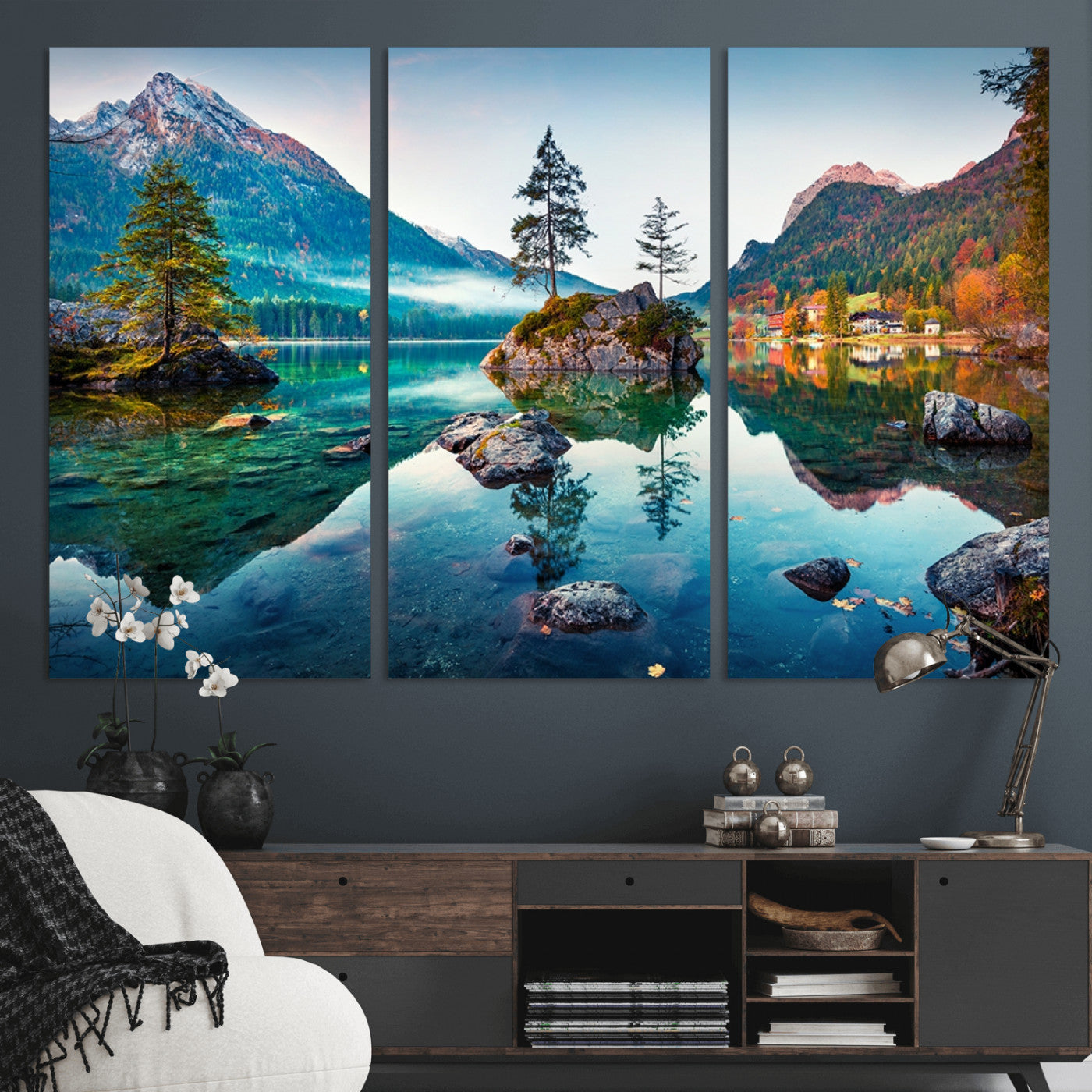 Crystal Clear Lake Wall Art | Mountains Wall Art Canvas | 3