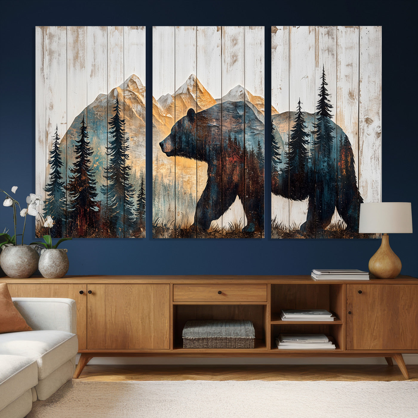 Rustic Bear Wall Art - Grizzly 399 Bear Wall Art - Mountain