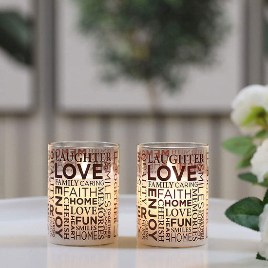 Glass Wax Battery LED Candle ( Set of 2 )
