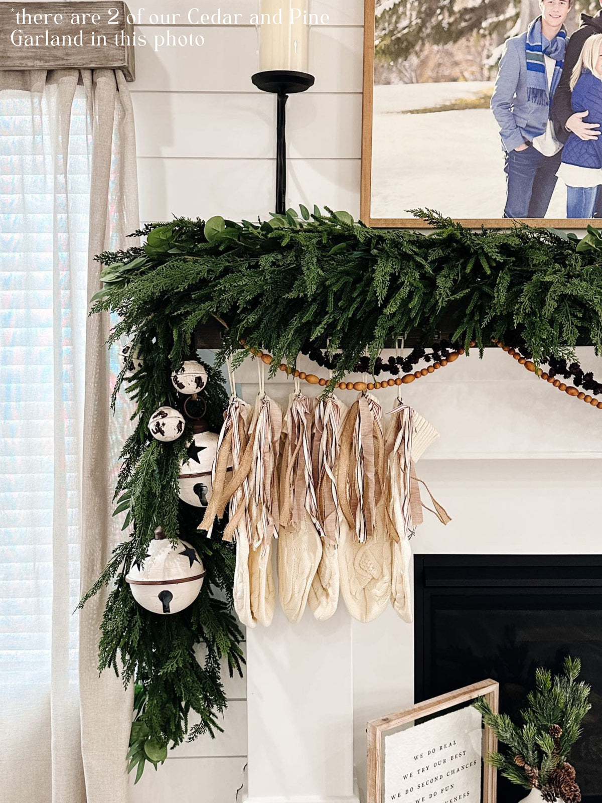 Artificial Cedar and Pine Garland, realistic greenery decor for mantel, staircase or doorway from Cedar & Spice Gifts
