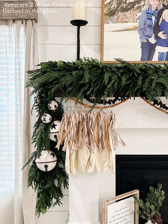 Artificial Cedar and Pine Garland, realistic greenery decor for mantel, staircase or doorway from Cedar & Spice Gifts