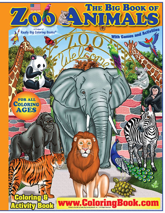 Zoo Animals Really Big Coloring Books 12"x18"
