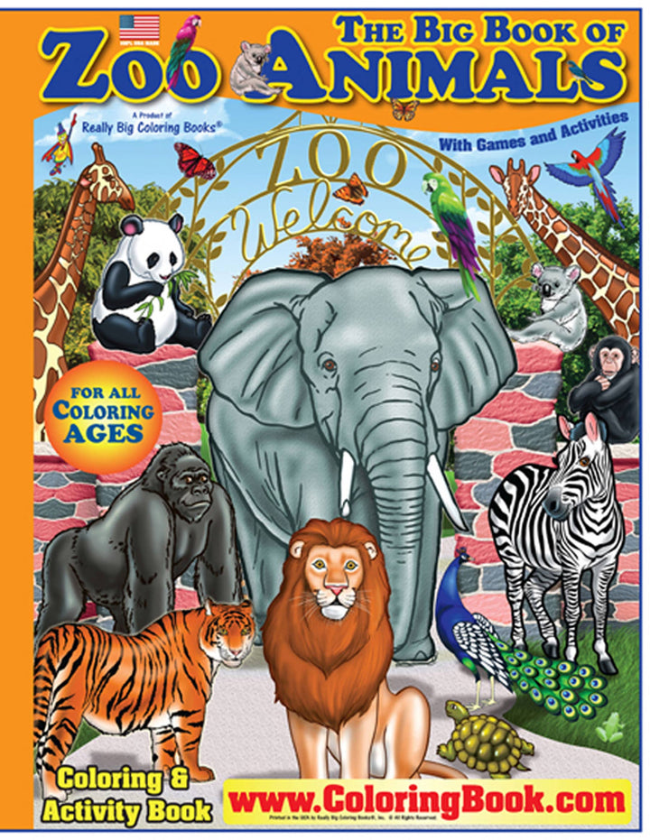 Zoo Animals Really Big Coloring Books 12"x18"