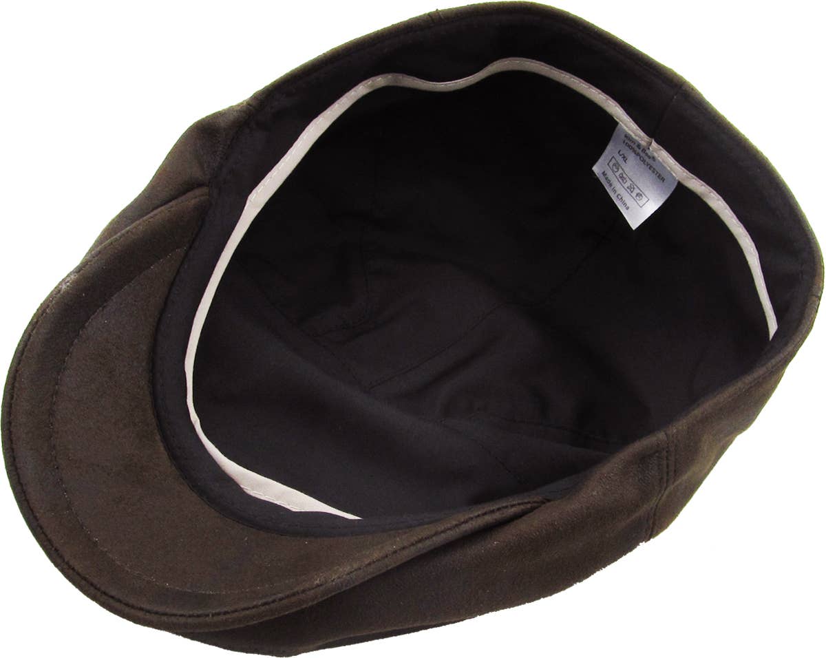 Faux Leather Ascot Ivy Newsboy Hat