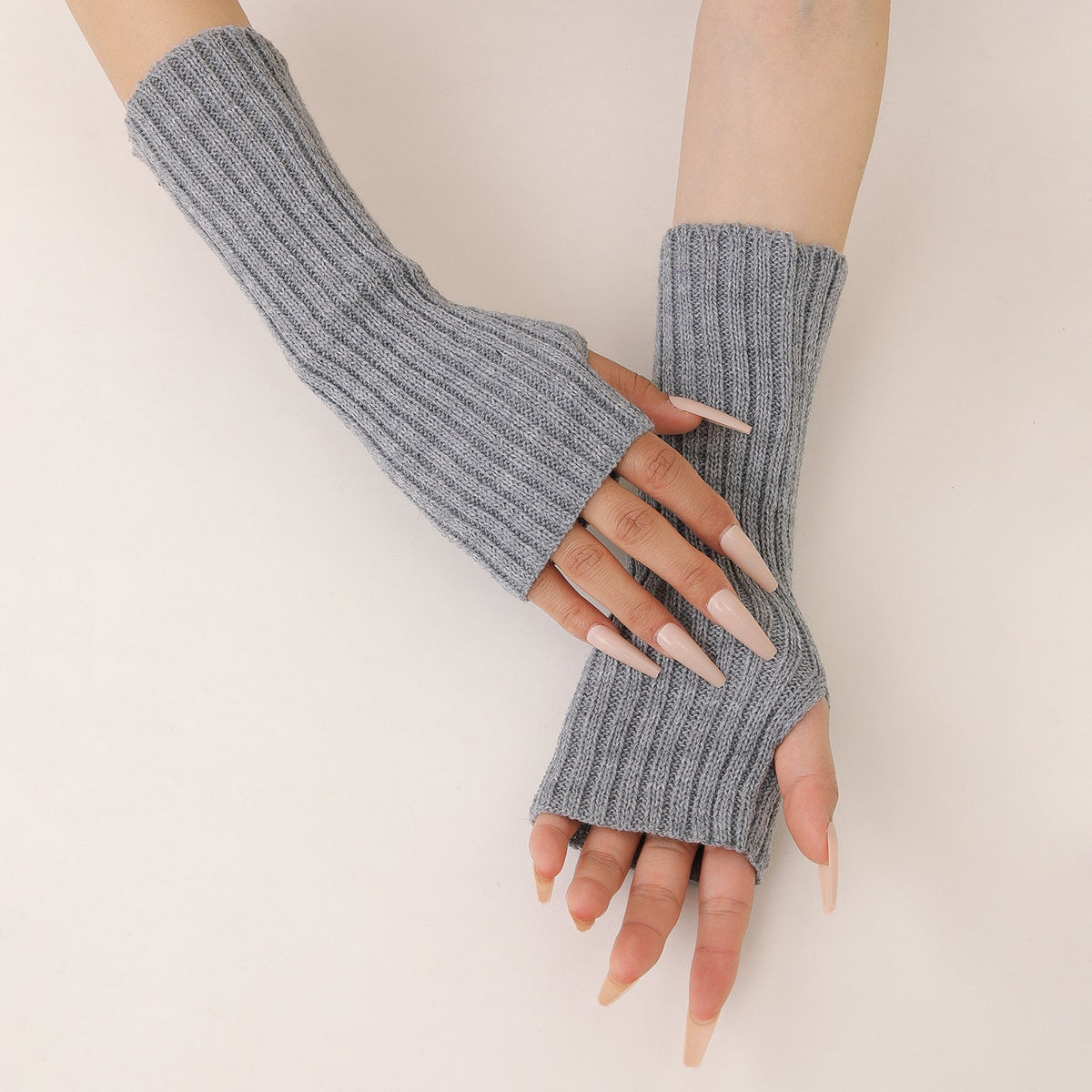 30cm Hot Styles Daily Winter Arm Warmers Go Party Long Sleeve Fingerless Mittens Half Finger Acrylic Gloves Mittens Knit Crochet