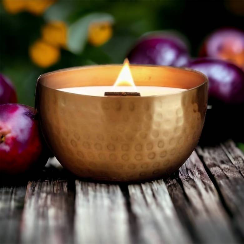 Autumn Brass Bowl Collection-Solid Brass 14ozPure Soy Candle
