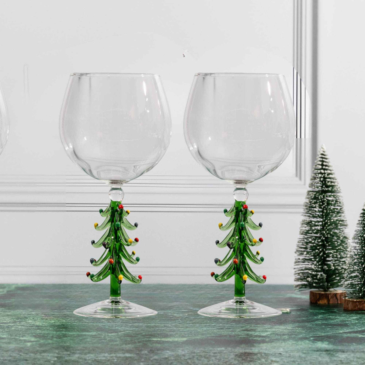 3D Christmas Tree Wine Glasses