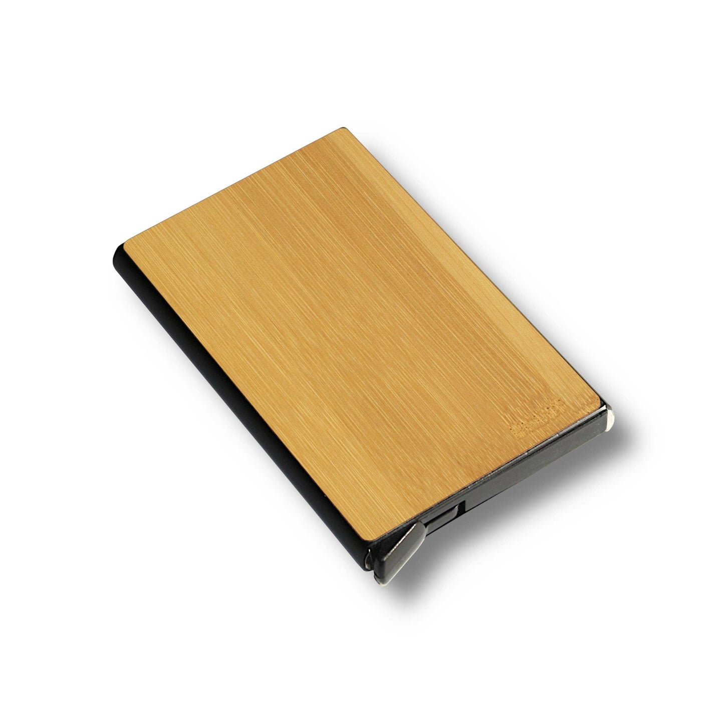 Slim Wooden RFID Blocking Wallet – Minimalist Aluminum Card Holder with Fast Access Switch