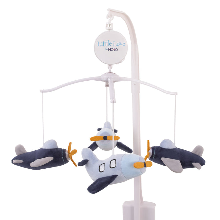Little Love by NoJo Soar High Little One Navy Plush Airplane Musical Mobile