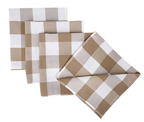 Buffalo Check Design Cloth Napkins 18" W x 18" L, Set of 4 — decorative table accent for dining room styling