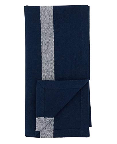 Banded Design Cotton Cloth Napkins 20" W x 20" L, Set of 4 - Striped Dinner Napkins for Home Décor, Dining Table, Banquet, Family Gathering, Everyday Use, and Special Occasion