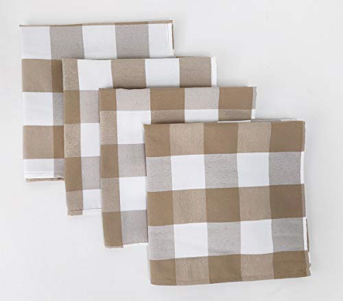Buffalo Check Design Cloth Napkins 18" W x 18" L, Set of 4 — table decor for gatherings holidays and entertaining online gift shop find