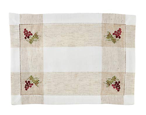 Hommage Brodé Collection Cottage Embroidery Hemstitch Border Placemats