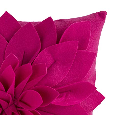 Sara's Garden Petal Decorative Throw Pillow. 17 Inch Square.