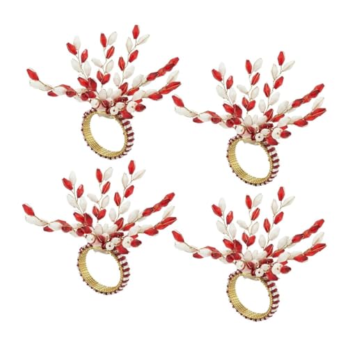 Glamorous Beaded Festive Decorative Napkin Rings, Set of 4 — decorative tabletop piece for home entertaining online gift shop find