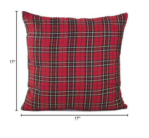 Holiday Tartan Plaid Dazzle Christmas Decorative Throw Pillow — accent cushion for living room bedroom and sofa interior decorating accent