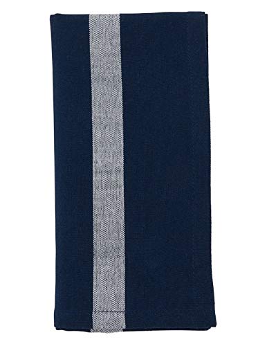 Banded Design Cotton Cloth Napkins 20" W x 20" L, Set of 4 - Striped Dinner Napkins for Home Décor, Dining Table, Banquet, Family Gathering, Everyday Use, and Special Occasion