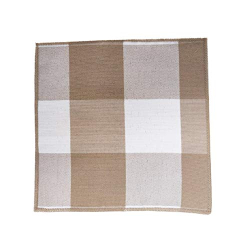 Buffalo Check Double Layers Reversible Coasters 6"W x 6"L, Set of 4 - Handmade in USA - Plaid Cocktail Napkins for Everyday Use and Special Occasion