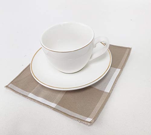 Buffalo Check Double Layers Reversible Coasters 6"W x 6"L, Set of 4 - Handmade in USA - Plaid Cocktail Napkins for Everyday Use and Special Occasion