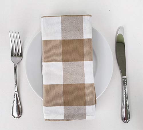 Buffalo Check Design Cloth Napkins 18" W x 18" L, Set of 4 — decorative tabletop piece for home entertaining home styling accent