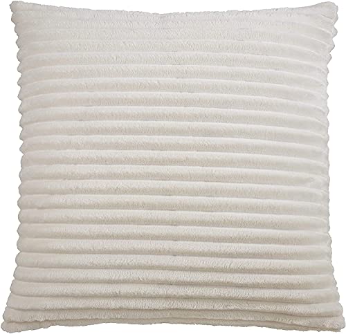 Plush Faux Rabbit Fur Throw Pillow 18" W x 18" L – Cushion for Couch, Bedroom, Living Room and Office Décor